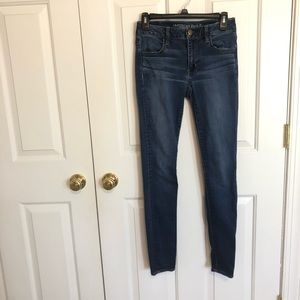 AE low rise dark wash jean jeggings